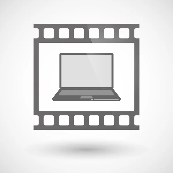 Photographic film icon with a laptop — Stock Vector