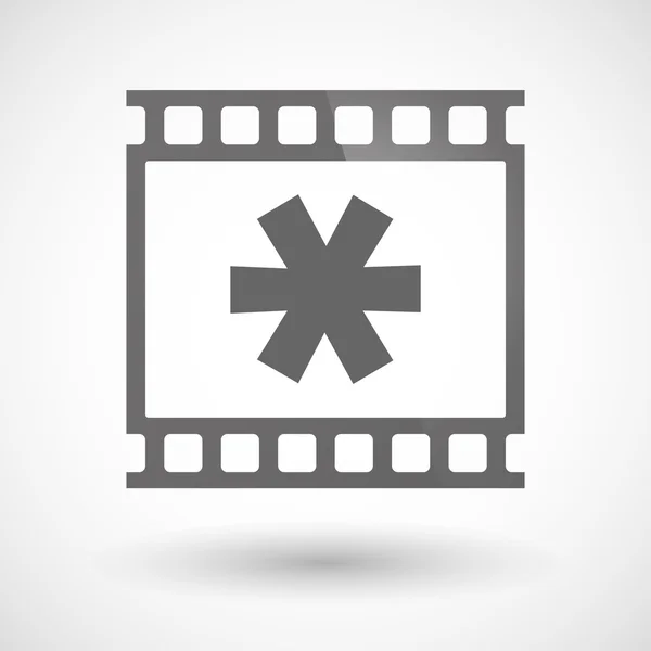 Icono de película fotográfica con un asterisco — Vector de stock
