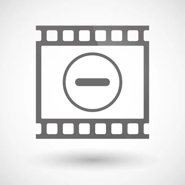 Icono de película fotográfica con un signo de resta — Vector de stock