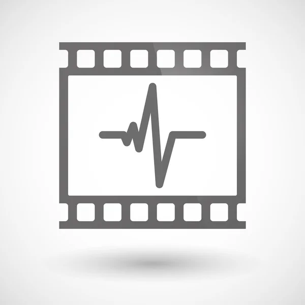 Icono de película fotográfica con un signo de latido del corazón — Vector de stock