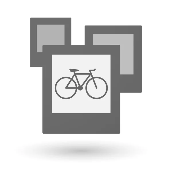 Groupe isolé de photos avec un vélo — Image vectorielle