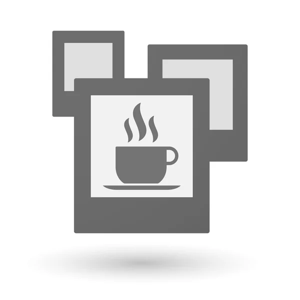 Grupo aislado de fotos con una taza de café — Vector de stock