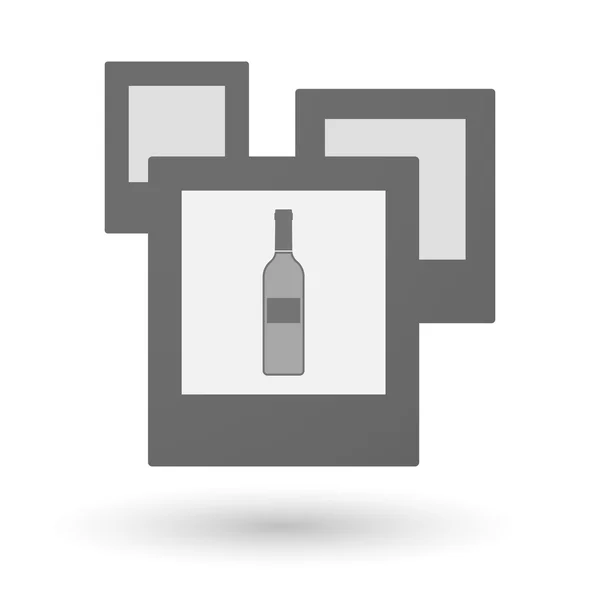 Isolerad grupp bilder med en flaska vin — Stock vektor