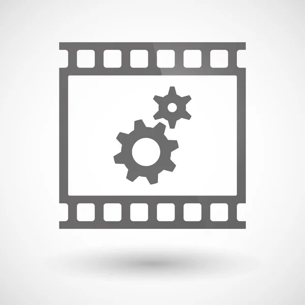 Icono de película fotográfica con dos engranajes — Vector de stock