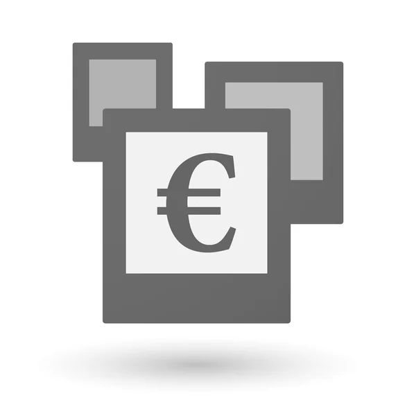 Gruppo isolato di foto con cartello in euro — Vettoriale Stock