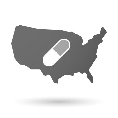 Bir hap ile ABD harita simgesi