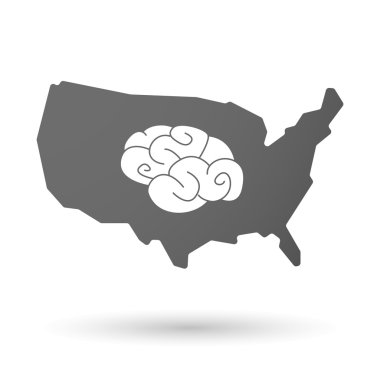 ABD harita simgesini bir beyin ile