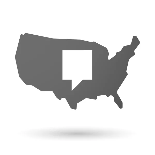 Ikon peta USA dengan tooltip - Stok Vektor