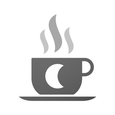 Bir ay simgesiyle kahve fincan