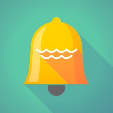 Bell icon with a water sign clipart