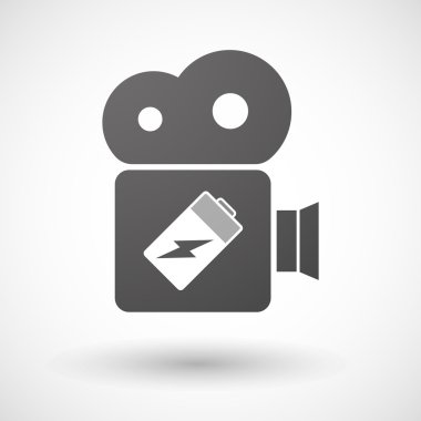 Sinema kamera simgesi bir batarya ile