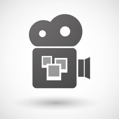 Sinema kamera simgesi ile bir kaç fotoğraf