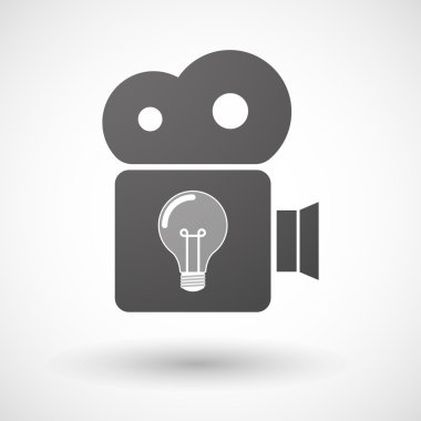 Sinema kamera simgesi bir ampul ile