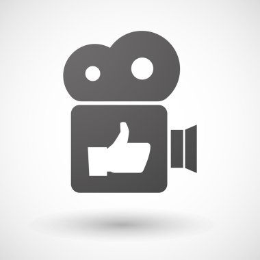 Sinema kamera simgesi bir başparmak el ile