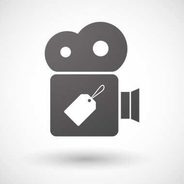 Sinema kamera simgesi bir etiketle