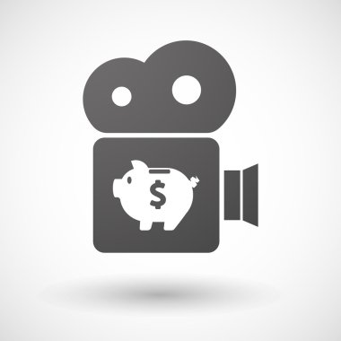 Sinema kamera simgesi ile bir kumbara