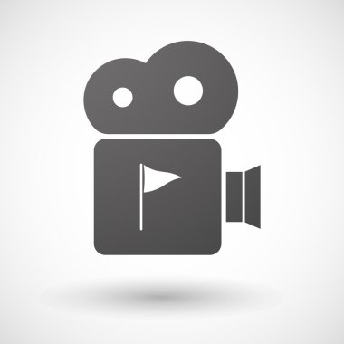 Sinema kamera simgesi ile bir golf bayrak