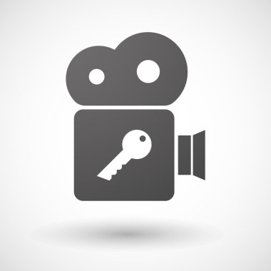 Sinema kamera simgesi ile bir anahtar