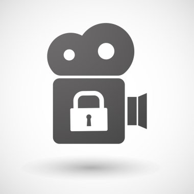 Sinema kamera simgesi ile bir kilidi yastık