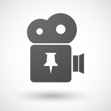 Sinema kamera simgesi bir iğneye ile