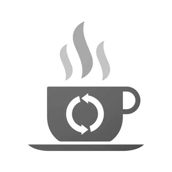 Xícara de ícone de café com um sinal de reciclagem — Vetor de Stock