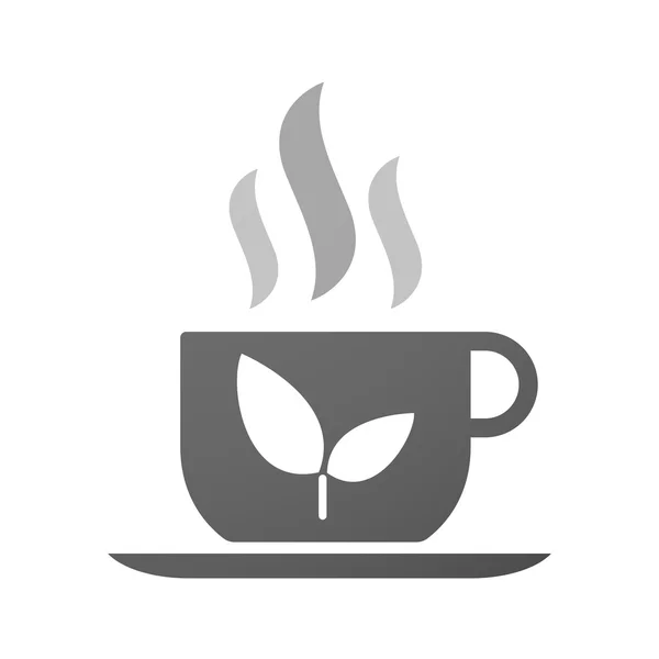 Tasse Kaffee-Symbol mit einer Pflanze — Stockvektor