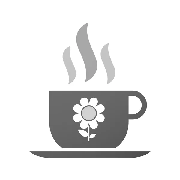 Tasse Kaffee-Symbol mit einer Blume — Stockvektor