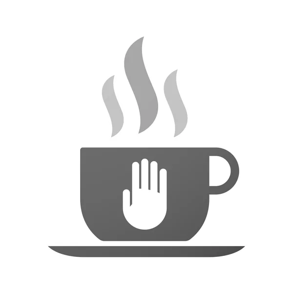 Tasse Kaffee Ikone mit einer Hand — Stockvektor