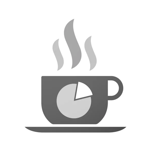 Icono de taza de café con un gráfico circular — Vector de stock