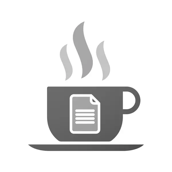 Cup of coffee icon  with a document — Stock Vector