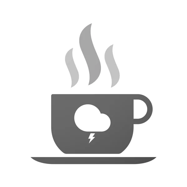 Cup of coffee icon  with a stormy cloud — Stock Vector