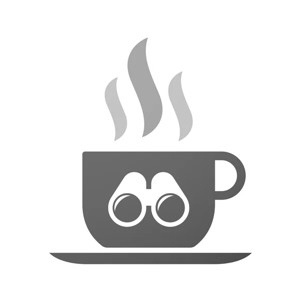 Kaffee-Ikone mit Fernglas — Stockvektor