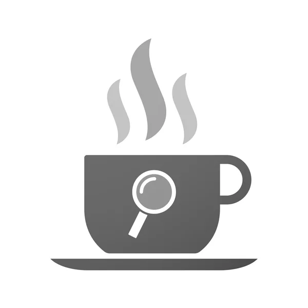 Чашка кавової ікони з збільшувачем — стоковий вектор
