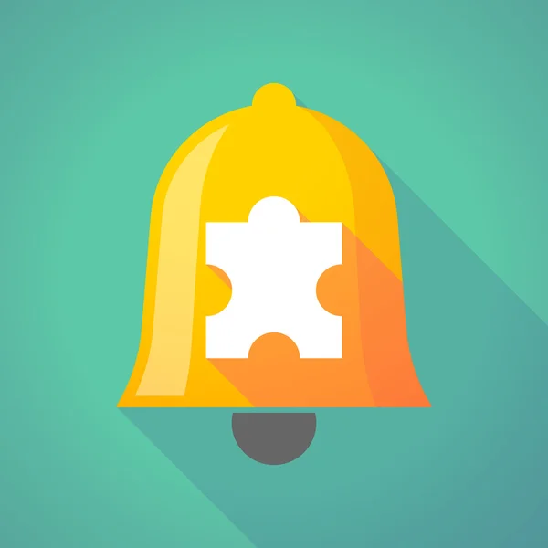 Bell icon with a puzzle piece — Stock Vector