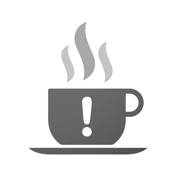Kopje koffie pictogram met een bewondering teken — Stockvector