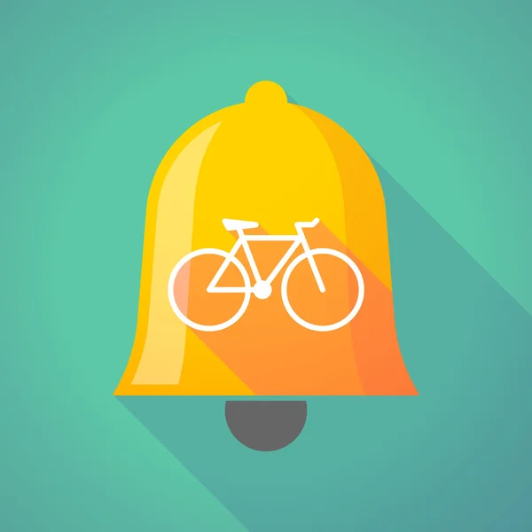 Icono de campana con bicicleta — Vector de stock