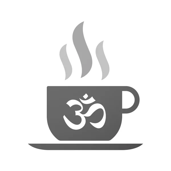 Tasse Kaffee-Symbol mit einem om-Zeichen — Stockvektor