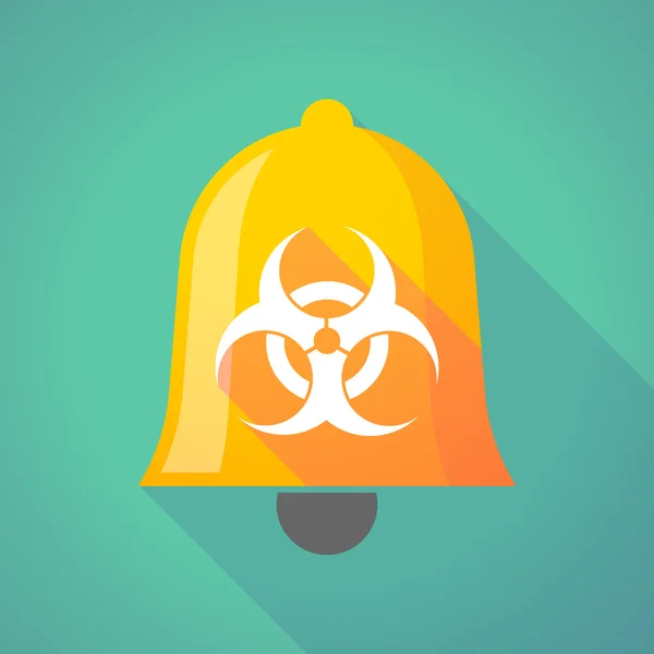 Bell icon with a biohazard sign — Stock Vector