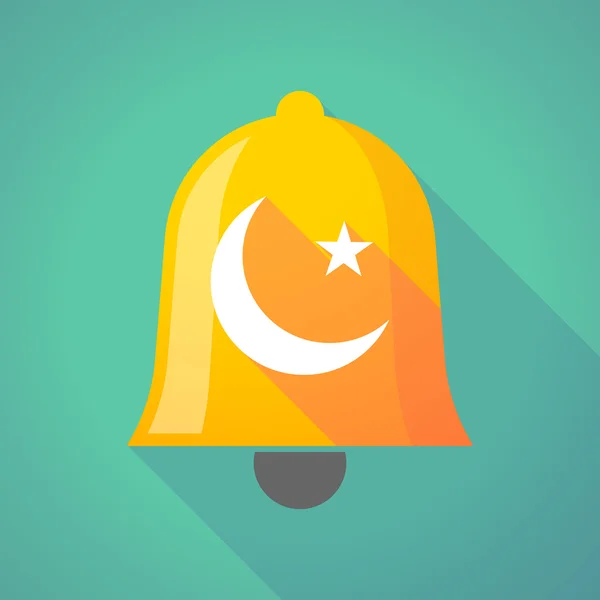 Значок колокола со знаком ислама — стоковый вектор