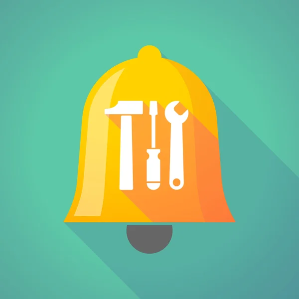 Icono de campana con un conjunto de herramientas — Vector de stock