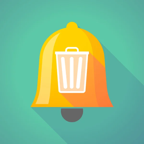 Icono de campana con un bote de basura — Vector de stock