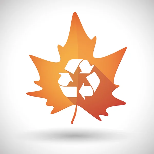 Icône feuille d'automne avec un panneau de recyclage — Image vectorielle