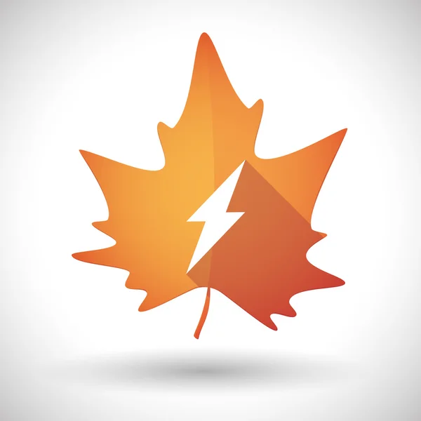 Autumn leaf icon with a lightning — Stock Vector