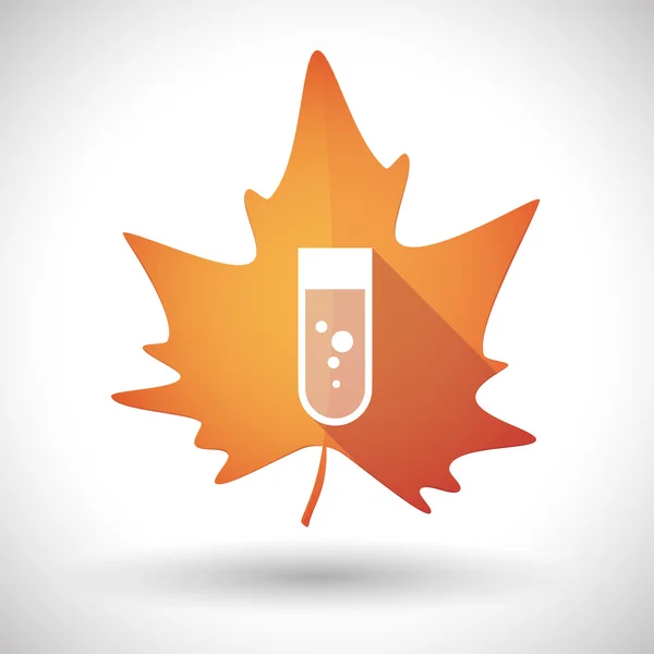Herbstblatt-Ikone mit chemischem Reagenzglas — Stockvektor