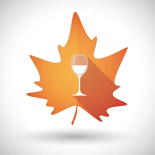 Höst löv ikonen med en kopp vin — Stock vektor