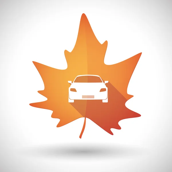 Icône feuille d'automne avec une voiture — Image vectorielle