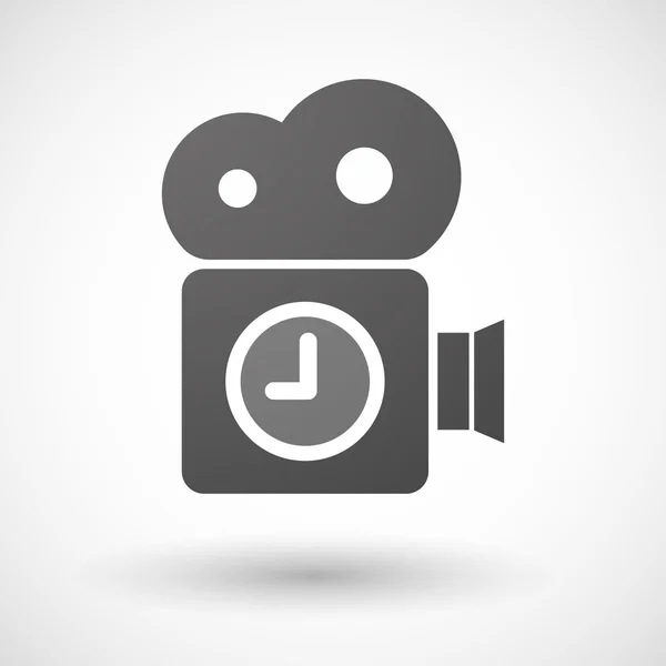 Cinema camera icon with a clock — Stock Vector