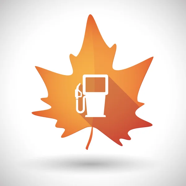 Autumn leaf icon with a gas station — Stock Vector
