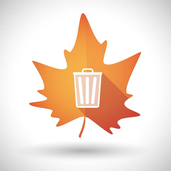 Herfst blad pictogram met een vuilnisbak — Stockvector