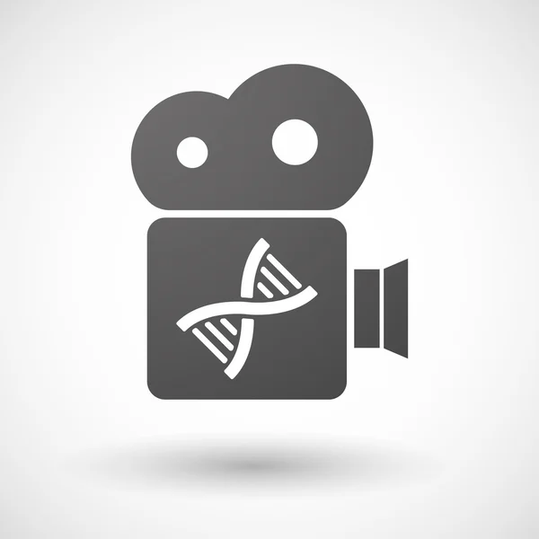 Cinema camera-icoontje met een Dna-teken — Stockvector